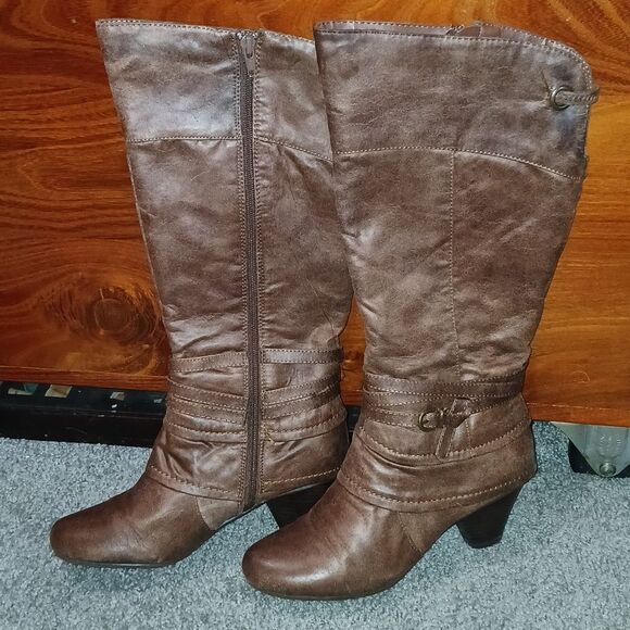 Baretraps Raleigh heeled western classy tall boots  Sz 7  EUC worn once - Picture 1 of 6